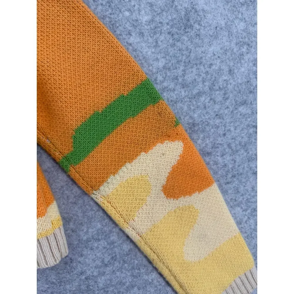 House of Sunny Day Tripper Jacquard Orange/Yellow Cardigan Size US 4 - Picture 10 of 14